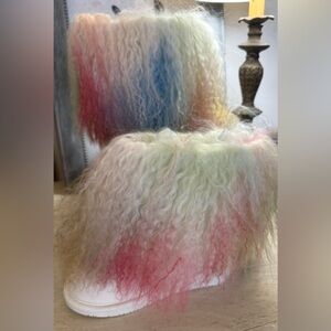 BearPaw boots toddler size 11 curly long hair and suede. Rainbow or unicorn nib